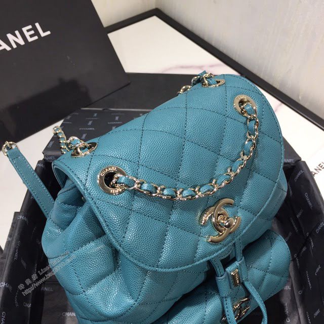 Chanel女包 2020早春新款黑色荔枝紋小牛皮 Duma雙肩背包  djc4009